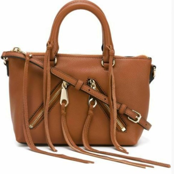 Rebecca Minkoff Handbags - REBECCA MINKOFF Brown Leather Micro Moto Crossbody
